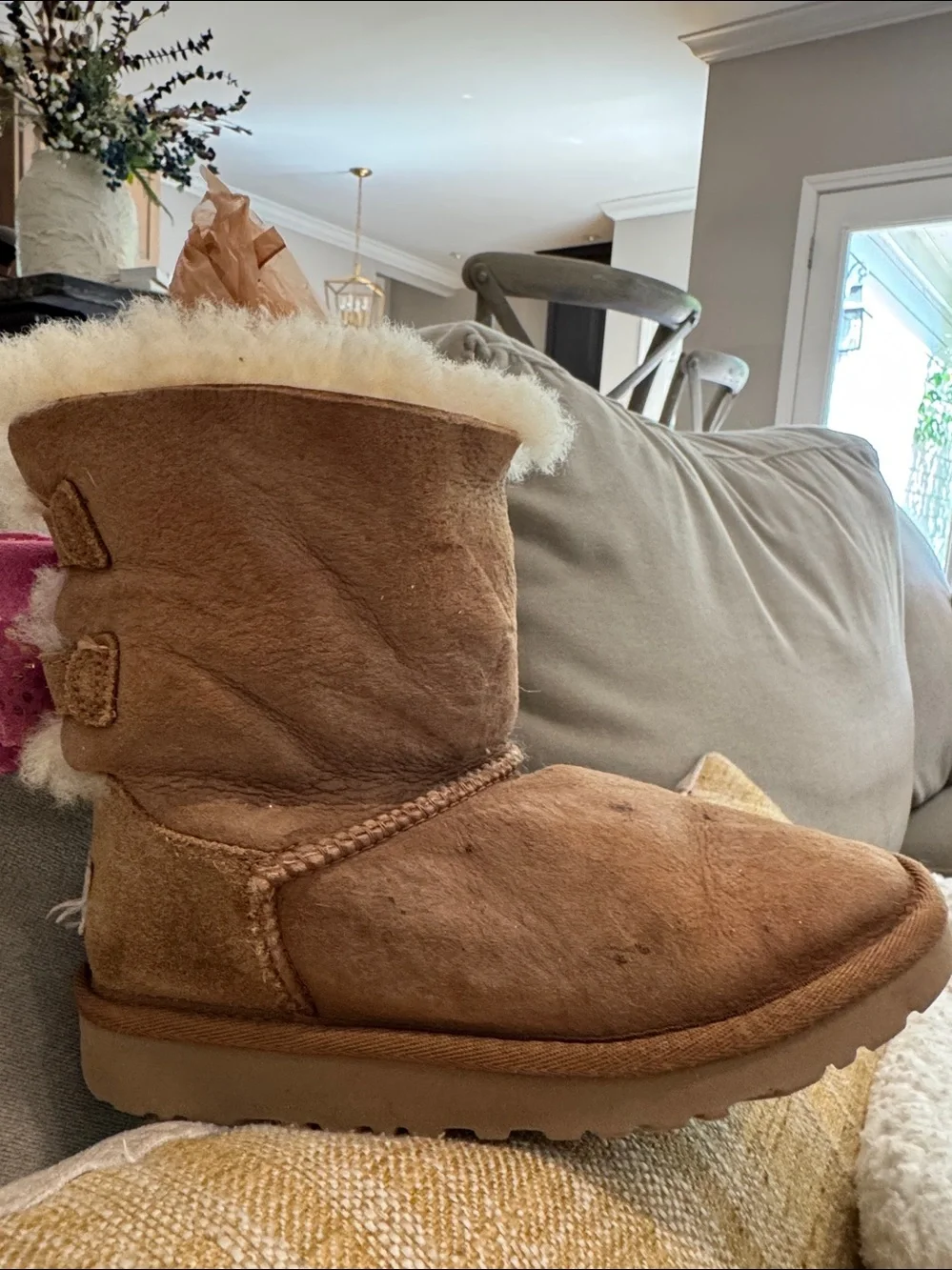 Ugg kids bailey bow 11 chestnut pink bows